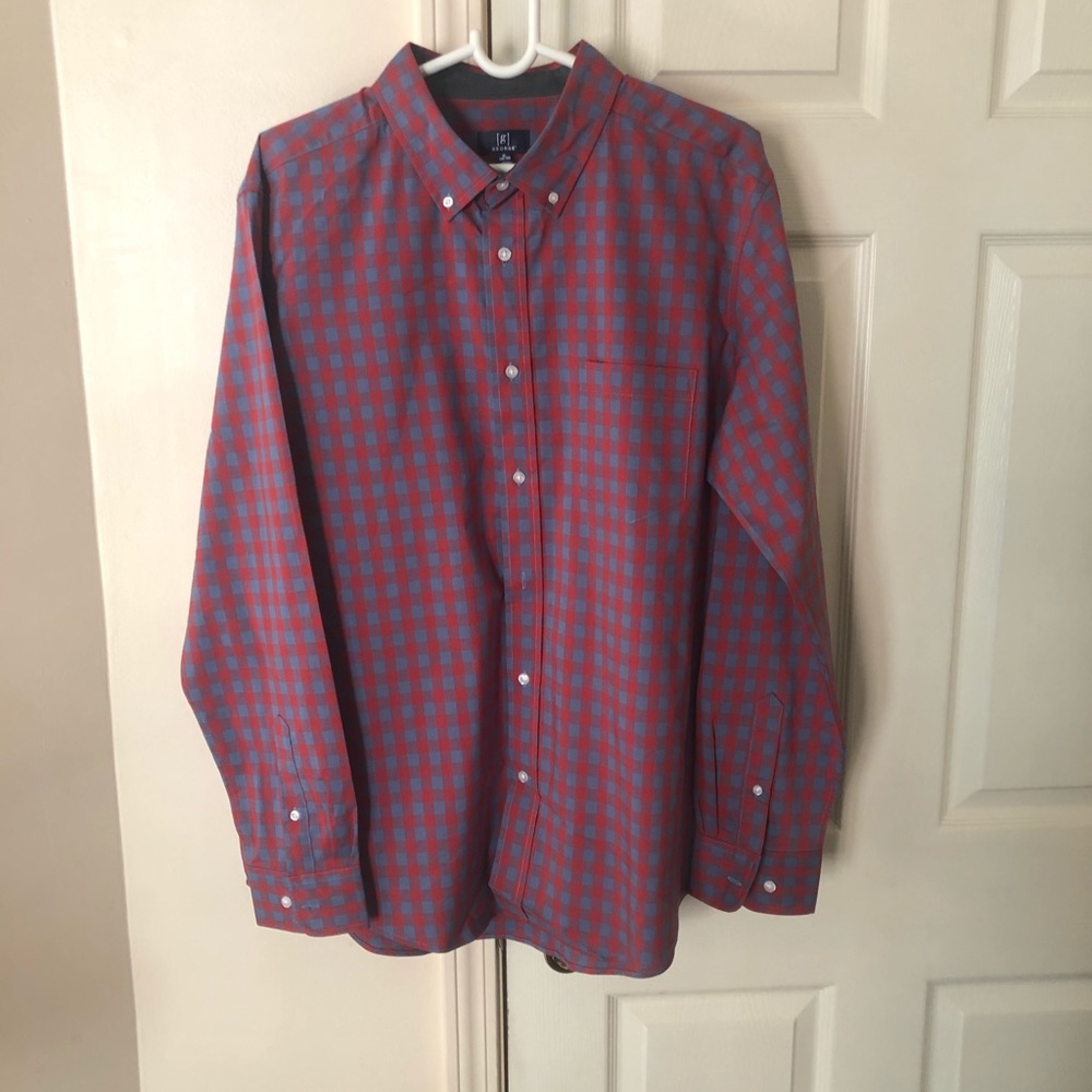 Men’s Red and Blue plaid Shirt